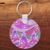 Paarse sleutelhanger winterbomen (Voorkant)