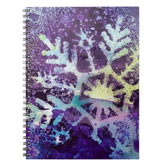 Paarse sneeuw, gemengde media kunst notitieboek (Voorkant)