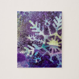 Paarse sneeuw legpuzzel