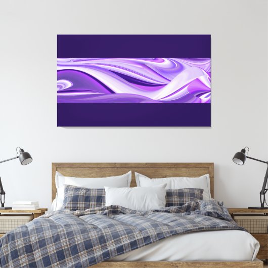 Paarse sneeuwdromen, Abstracte Fantastische regenb Canvas Afdruk (Insitu (Slaapkamer))