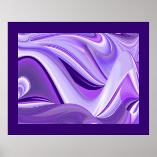 Paarse sneeuwdromen, Abstracte Fantastische regenb Poster