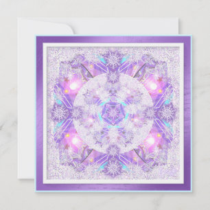 Paarse sneeuwvlok kaart
