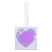 Paarse sneeuwvlok kubus ornament (Voorkant)