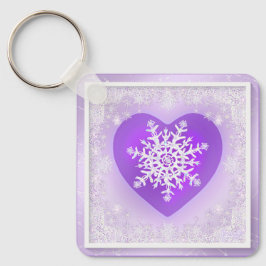 Paarse sneeuwvlok sleutelhanger