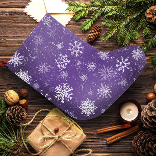 Paarse Sneeuwvlokken Patroon Magische Winter Vakan Grote Kerstsok