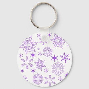 paarse sneeuwvlokken sleutelhanger