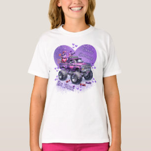 Paarse Snoep Crusher Be Mine Monster Truck T-shirt