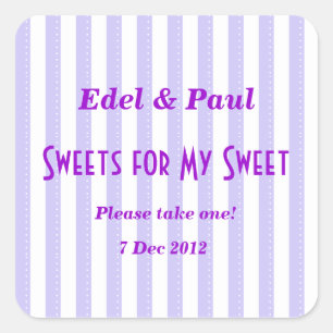 Paarse Snoep-streep Sweets voor mijn Sweet Sticker