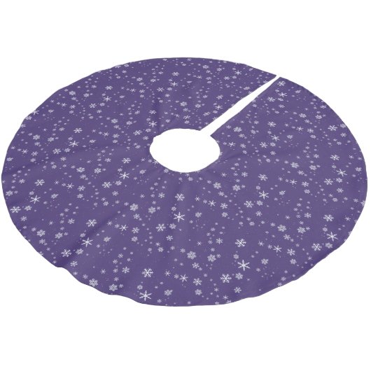 Paarse Snowflake Pattern Winter Feestdagen Kerstboom Rok (Gekanteld)