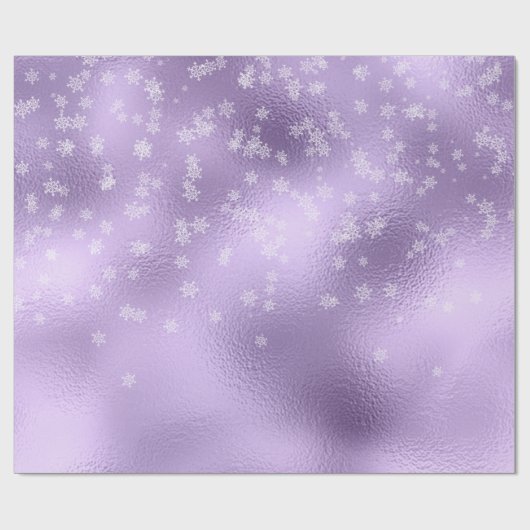 Paarse Snowflakes Holiday Kerstmis Cadeaupapier (Vlak)