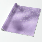 Paarse Snowflakes Holiday Kerstmis Cadeaupapier (Uitgerold)