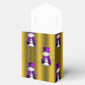 Paarse Snowman met Gold Kerstmis Bedankdoosjes (Geopend)