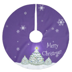 Paarse Snowy kerstboomkoorts Kerstboom Rok