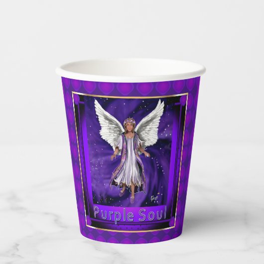 Paarse soep-papierbekertjes papieren bekers (Voorkant)