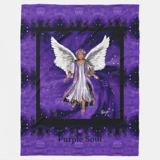 Paarse Soul Fleece Blanket Deken (Voorkant)