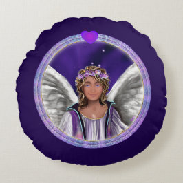 Paarse Soul Round Pillow Rond Kussen