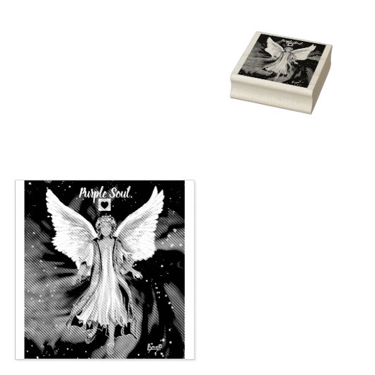 Paarse Soul Scarf Rubberstempel (Gestempeld)