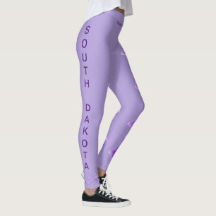 Paarse South Dakota State Pasque Flower Leggings
