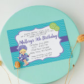 Paarse Spa Birthday Uitnodiging