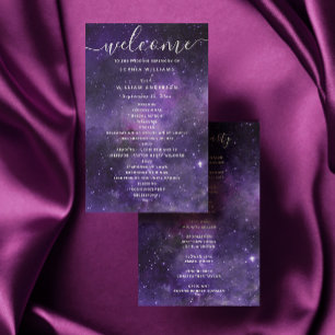 Paarse Space Night Stars Script bruiloft programma