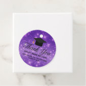 Paarse Sparkle Afstuderen Dank u Graduparty Bedankjes Labels (In situ)
