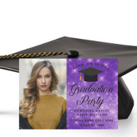 Paarse Sparkle Afstuderen Foto Graduation Party