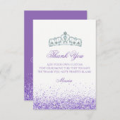 Paarse Sparkle Dank u kaarten (Voorkant / Achterkant)