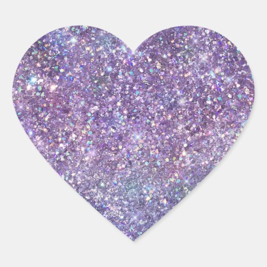 Paarse Sparkle Glitter Hart Sticker (Voorkant)