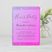 Paarse Sparkle Glitter Hen's Party Kaart (Staand voorkant)