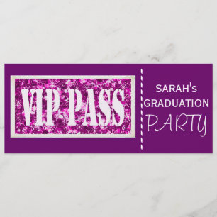 Paarse sparkle Graduding party Kaart