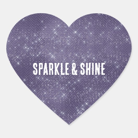 Paarse Sparkle Hart Sticker (Voorkant)