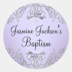 Paarse Sparkle Jewel Baptism Sticker