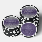 Paarse Sparkle Silver Glitter Poker Chips (Opstapeling)