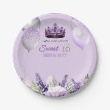 Paarse Sparkle Sweet 16 verjaardagsfeestje