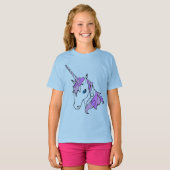 Paarse Sparkle Unicorn T-shirt (Voorkant volledig)
