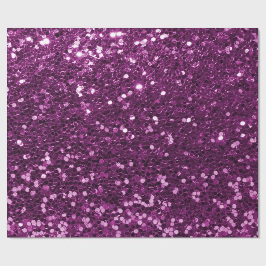 Paarse Sparkly Faux Glitter Cadeaupapier (Vlak)