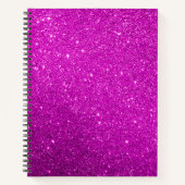 Paarse Sparkly Glitter Notitieboek (Voorkant)