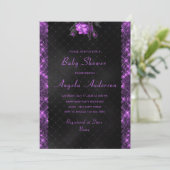 Paarse Sparkly Ingelijste Baby Meisje Douche Uitno (Staand voorkant)