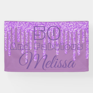 Paarse Sparkly Wax 50 en verbluffende Birthday Ban Spandoek