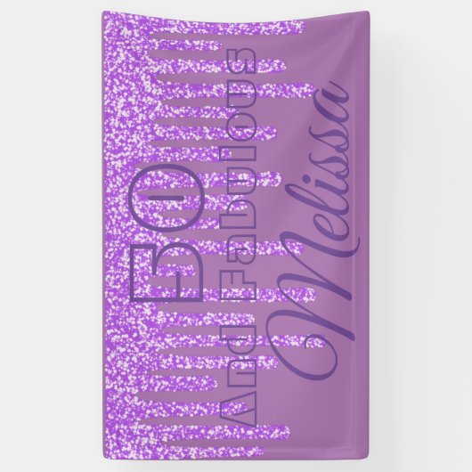Paarse Sparkly Wax 50 en verbluffende Birthday Ban Spandoek (Verticaal)
