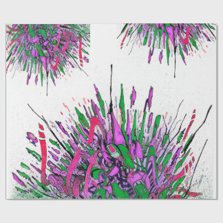 Paarse spatwaterinkt cadeaupapier