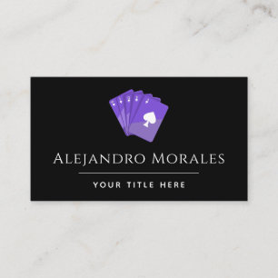 Paarse speelkaarten Casino Poker Club Thema Visitekaartje