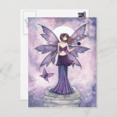 Paarse Sphere Fairy Briefkaart (Voorkant / Achterkant)