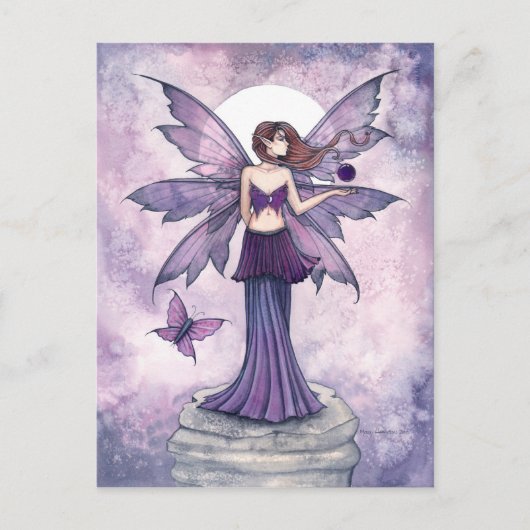Paarse Sphere Fairy Briefkaart (Voorkant)