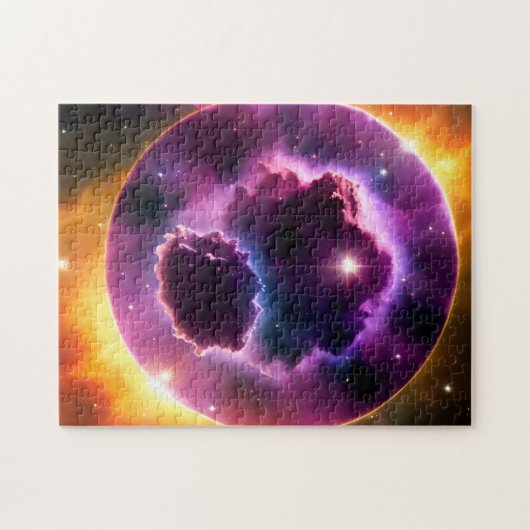 Paarse Sphere Science Fiction Dimension Legpuzzel (Horizontaal)