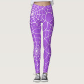 Paarse Spider Web Halloween Leggings (Voorkant)
