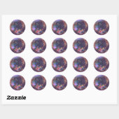 Paarse spiegel discomirror dansfeest abstract ronde sticker (Vel)