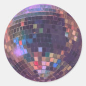 Paarse spiegel discomirror dansfeest abstract ronde sticker (Voorkant)
