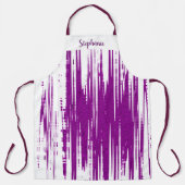 Paarse spiky Wave Patronen White Aangepaste Monogr Schort (Voorkant)