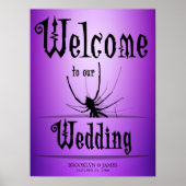 Paarse spin van het halloween Wedding Reception Poster (Voorkant)